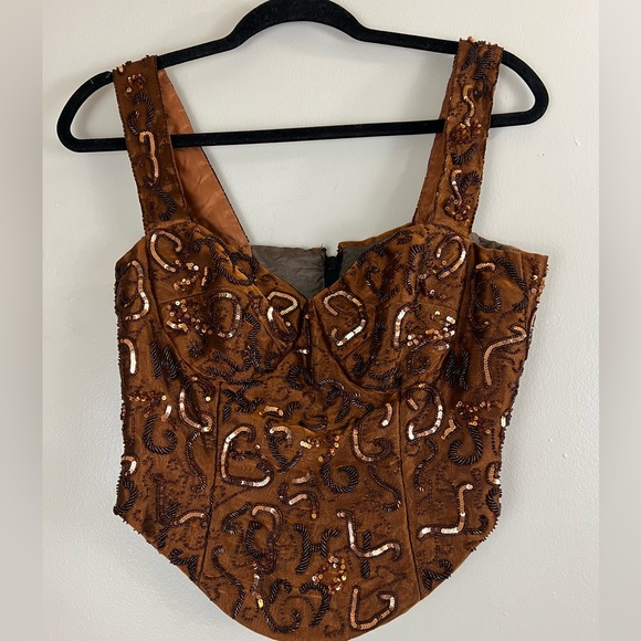 Brown beaded corset - Picture 2 of 2